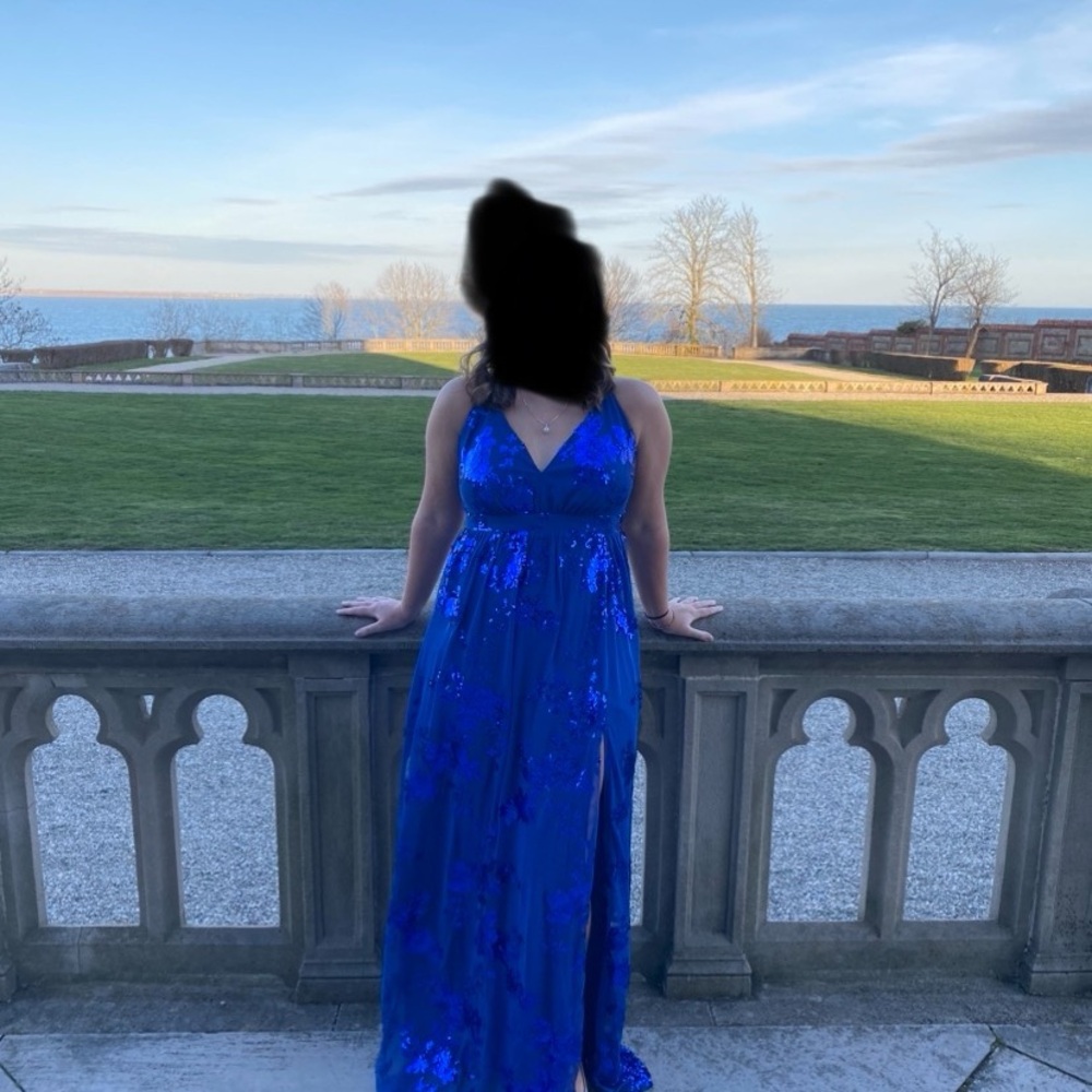 Lulu's Royal Blue Sequin Prom Dress